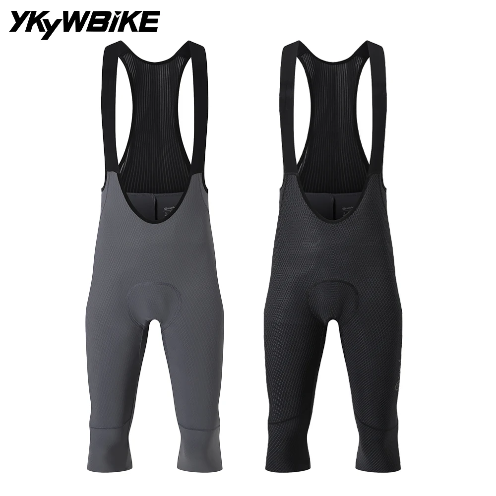 YKYWBIKE Cycling 3/4 Bib Shorts Men Bicycle Bibs Tights Spring Japan 120kg/m³ Padding 7 Hours Riding Road Bike Bib 3/4 Pants