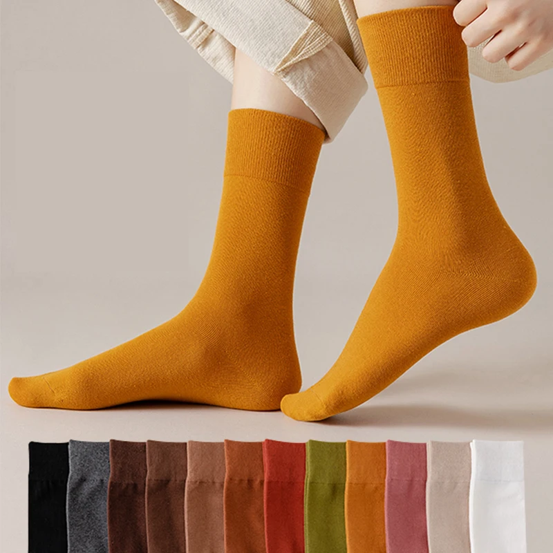 Socks women's Cotton Business Casual Soft Comfortable Solid Color Elastic Long Sock