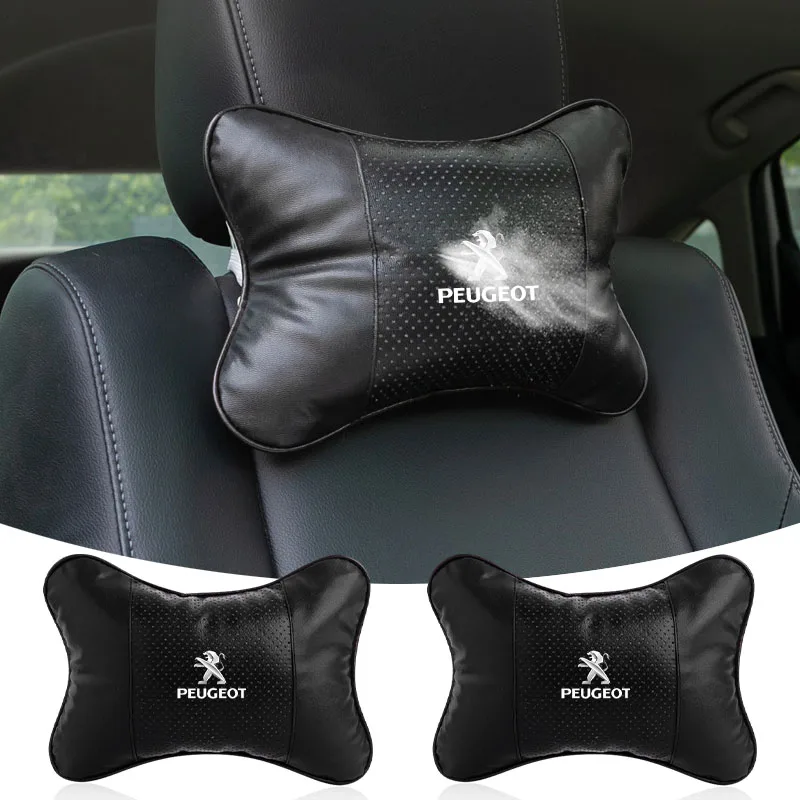 Car Headrest Lumbar Cushion Bone Shape Backrest Neck Pillow for Peugeot 407 3008 307 308 206 508 208 207 607 Wheel Center Caps