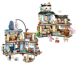 Loz Building Blocks 1232.1231 Folding Izakaya Aquatic Store Japanese Street View Mini building blocks children's toy assembly