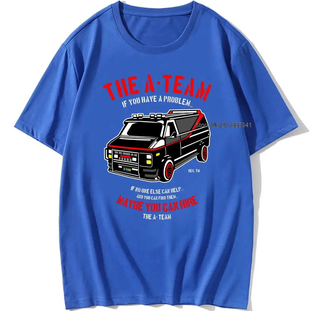 THE New A-TEAM T-SHIRT Mens Van Funny 80\'s TV Program Show Cotton Mr-T Unisex Oversized 100% Cotton Top