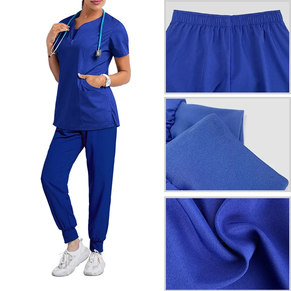 Wholesale Nursing Sets Stretch Beauty Salon Workwear Medical Surgical Uniforms Pet Hospital Doctor Nurse Accessories Scrub Suit