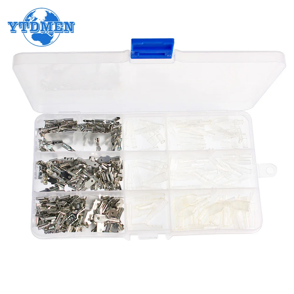 270pcs Crimping Terminal 2.8/4.8/6.3 Mm Insulation Electrical Wire Connector Male and Female Plug Spring Terminal Kit