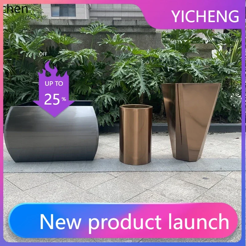 LYY stainless steel flower box wrought iron combination outdoor indoor courtyard flower pot flower slot electroplating
