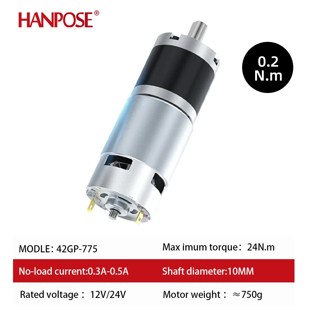 12V24VPlanetary Gear DcLow-speed Motor 42GP-775 Long Life Ultra-High Torgue Forard And Reverse 42mm Planetary Brushed GearMotor