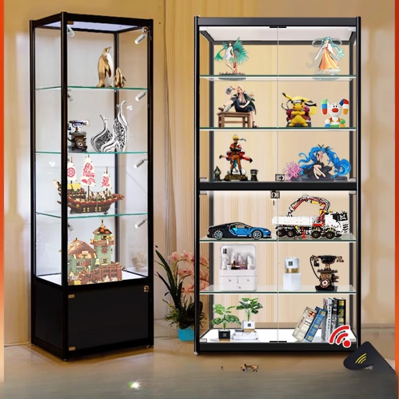 

Glass Display Cabinet Figure Model Storage Cabinet Product Sample Display Cabinet Cosmetics Display Rack Wine Dust-proof
