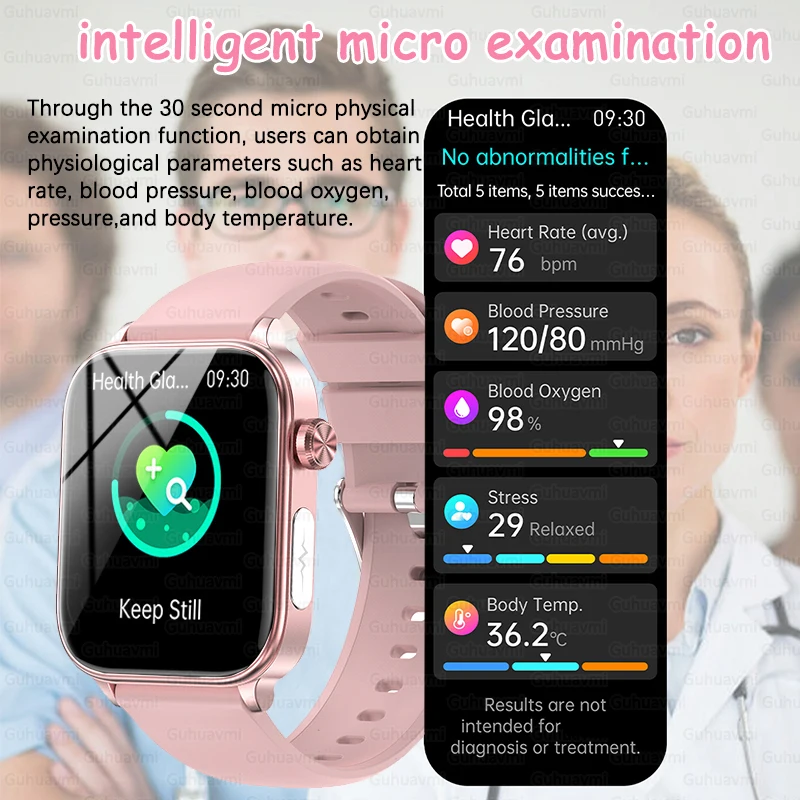 2026 New Women ECG+PPG Health Smart Watch Blood Fat Uric Acid Women Menstrual Health Tracker Bluetooth Call Smartwatch Gifts