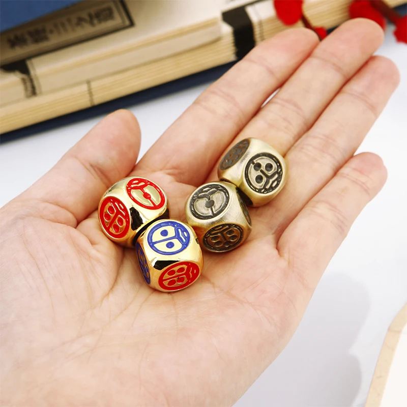 5PCS/1Set Metal Dice Set Beetles Game Dice Six Sided Decider Board Game Acessorios 16mm 4