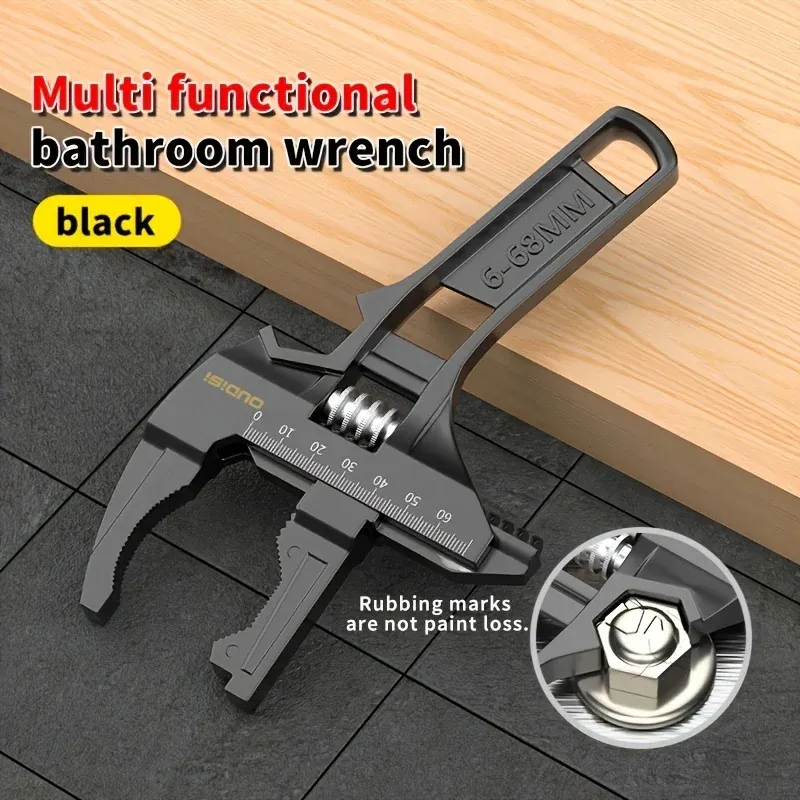  Heavy-Duty Adjustable Plumbing Wrench for Bathroom Use with Versatile Grip and Long-Lasting Metal Build