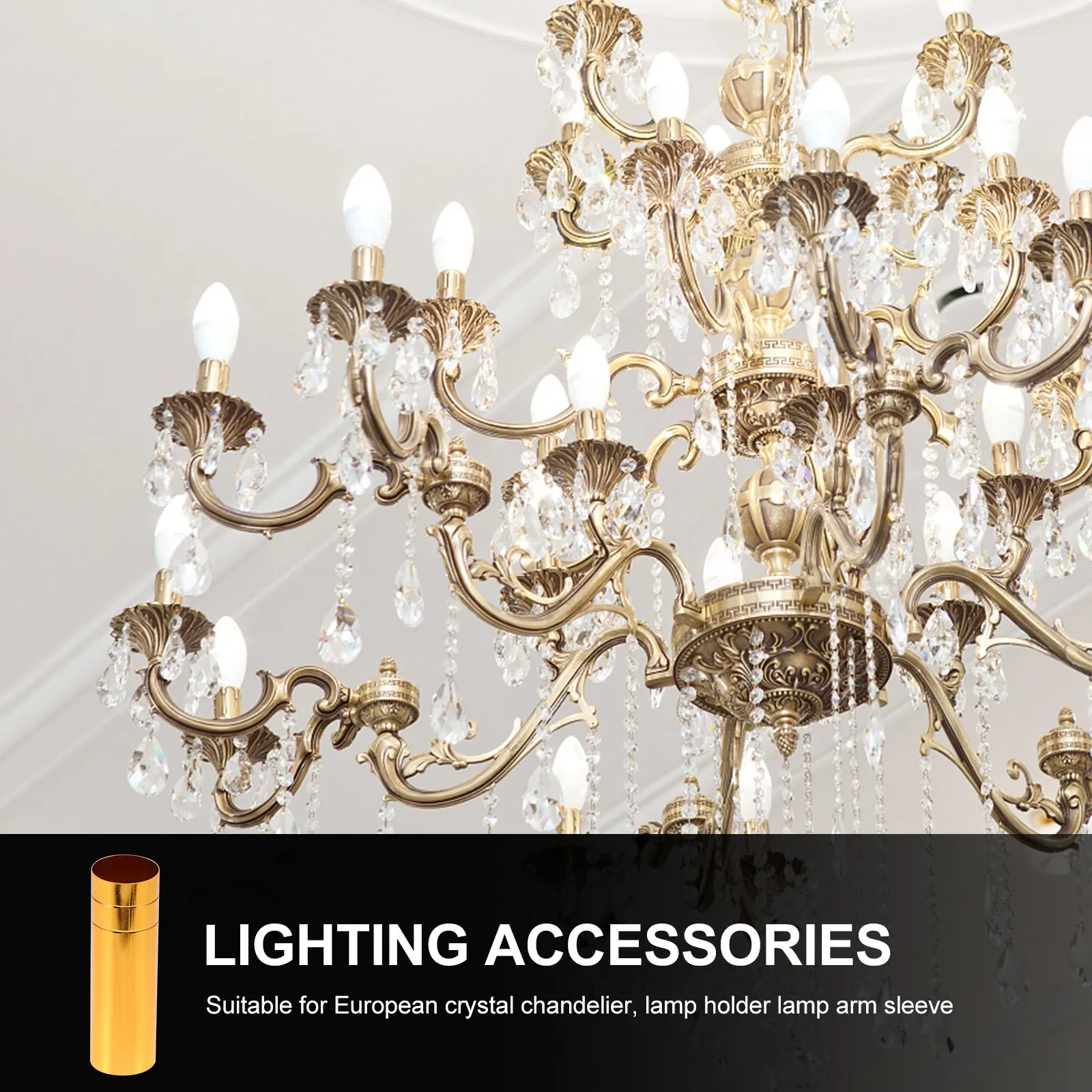 

2pcs Lamp Base Sleeve Crystal Chandelier Parts Iron Lamp Tube Lighting Accessories For European Retro Chandelier