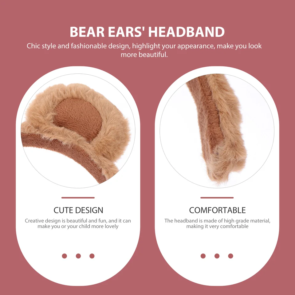 Beer hoofdband voor vrouwen, schattige pluche haaraccessoires - Soft