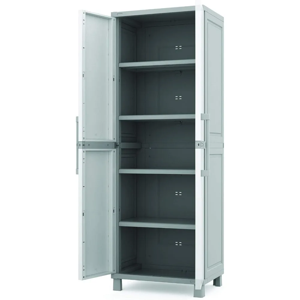 

Storage Cabinet with Doors and Shelves for Laundry Room, Garage, Bathroom Accessories, Closet and Home Organization