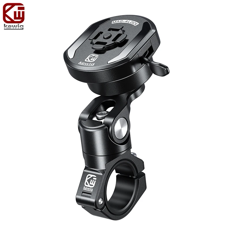 

Kewig Motorcycle Mini Mag 4-Lock Phone Holder Shockproof 6061 CNC Aluminum 3D 360° Rotation One-Hand Quick Release Fit All Phone
