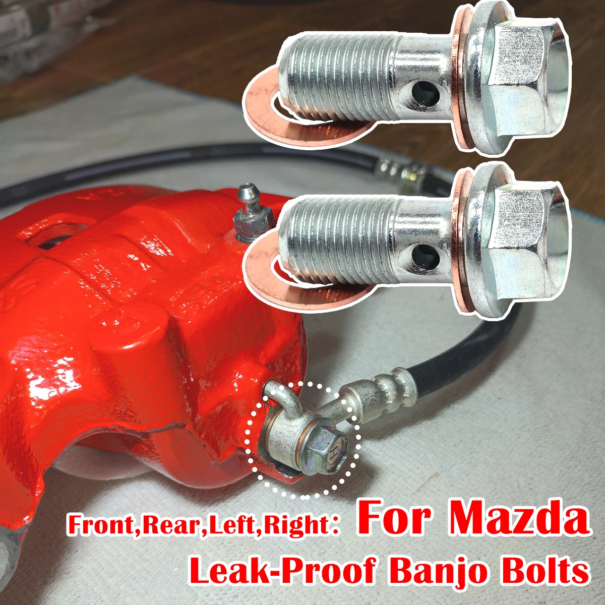 

6/12Pcs For Mazda Bongo 1995 1996 1997 1998-2006 Caliper Hose Lines Banjo Fittings Bolts Seal Washers Kit Left Right Front Rear