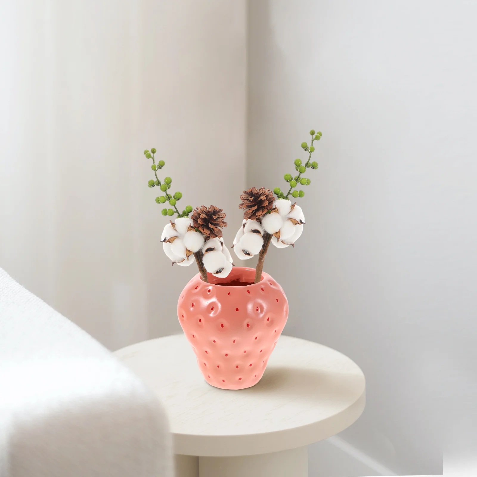 

4pcs Preserved Flower Decor Natural Dried Cotton Stems Realistic Farmhouse Floral Picks For Vase Table Centerpiece Diy Craft