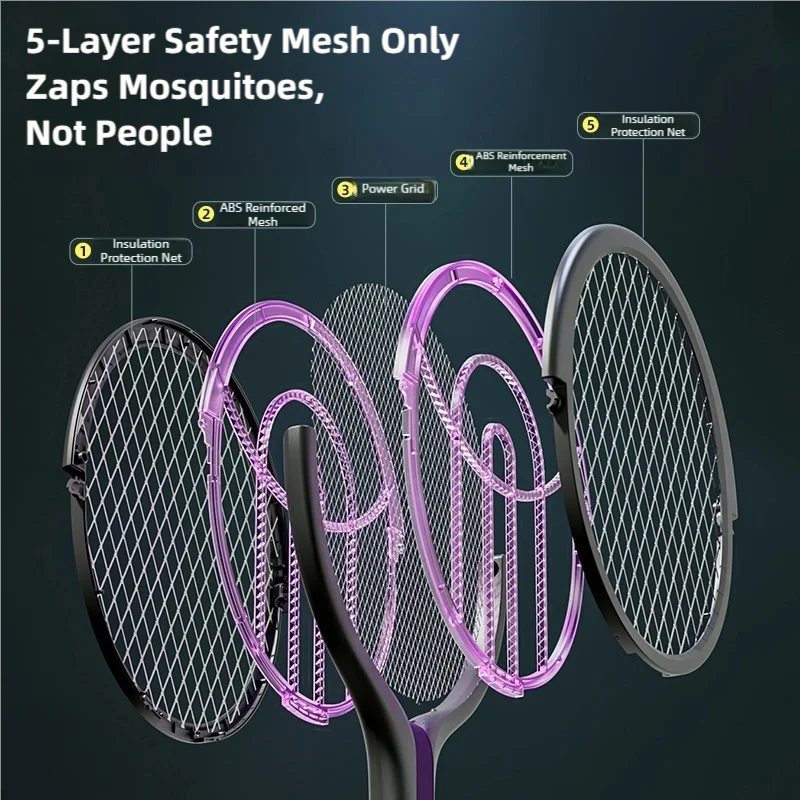 TINSOL Telescopic Rotating Head Electric Mosquito Swatter Rechargeable Electric Mosquito Swatter, Indoor/Outdoor Mosquito Killer image 5