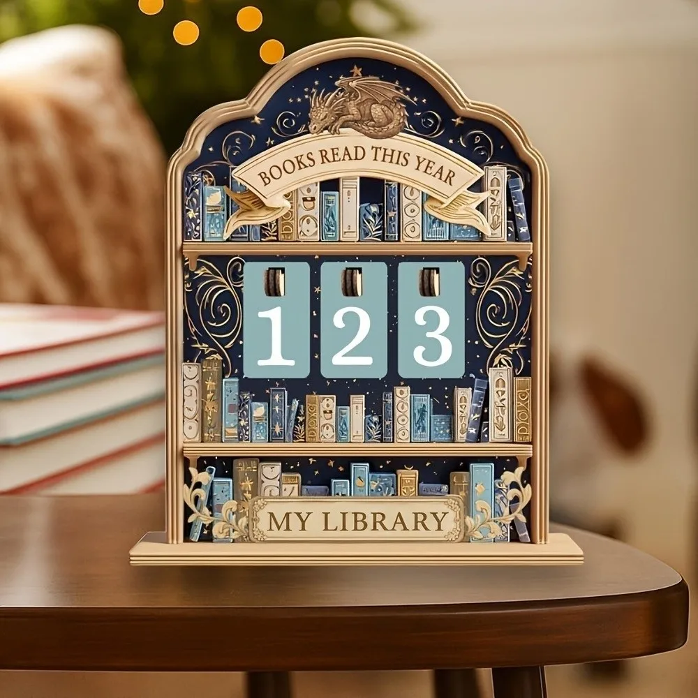 Picture 5: Creative 2D Books Read Tracker Books Read This Year Wooden Reading Tracker Signage Handmade Reading Counter Book Lovers