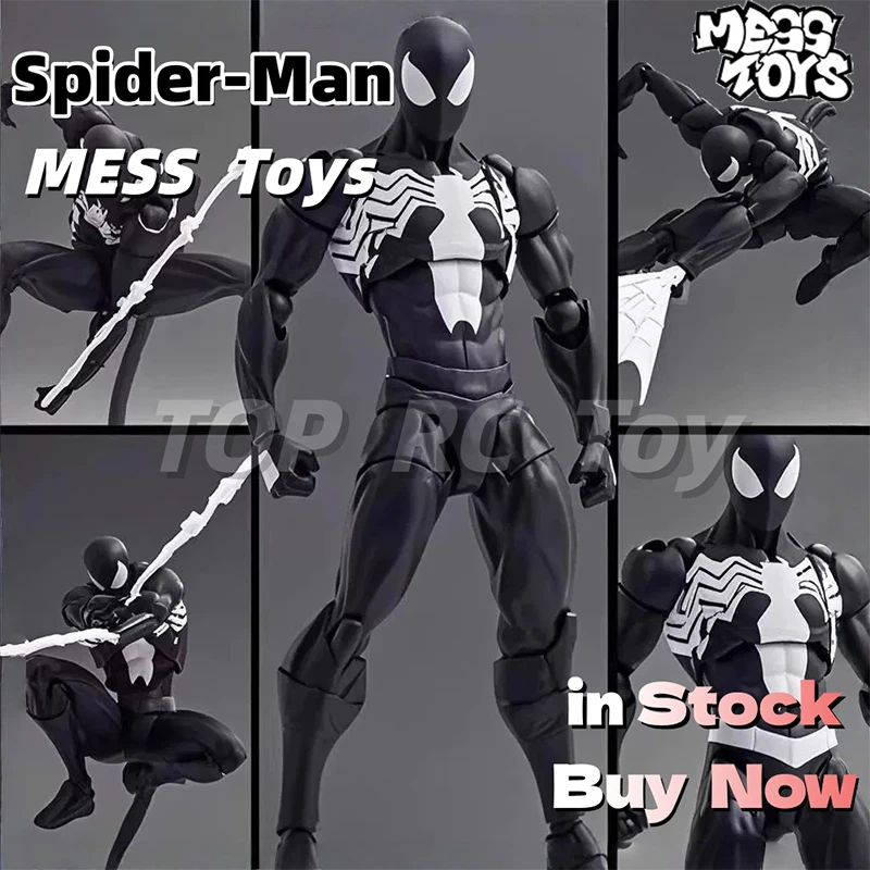 

MESS Toys Scarlet Spider Man Symbiote Spider Man Action Figure Articulated Handmade Collectible Ornament Toy For Fans Anime Gift