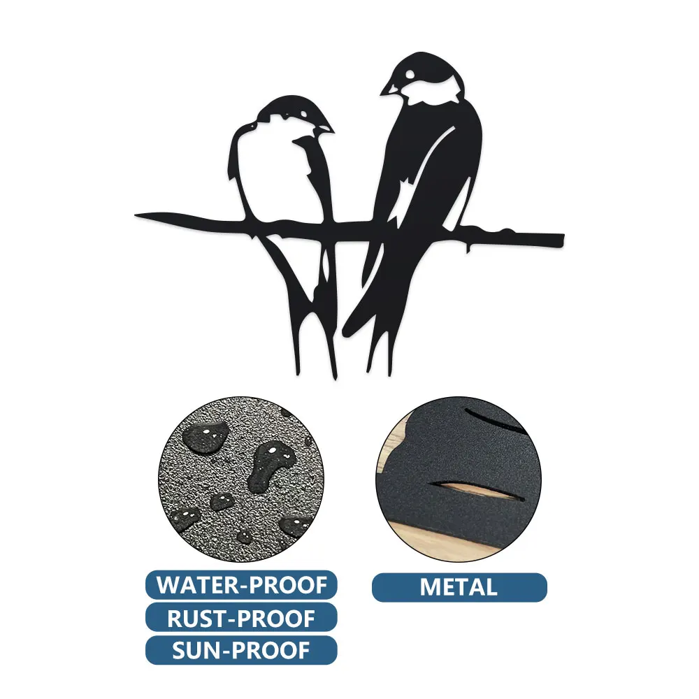 DDPNKL 1pc Decorative outdoor birds, decorative birds, garden decoration, outdoor garden ornaments, metal bird garden decor