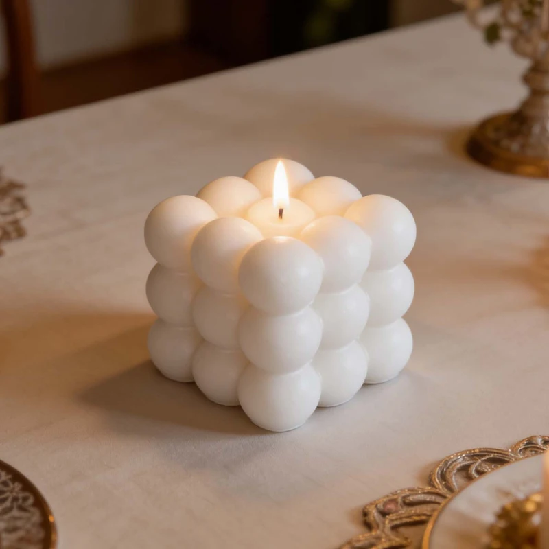 Instagram-style 3D Bubble Candles, Rubik's Cube-shaped Scented Candles, Creative Home Decor, Photo Props