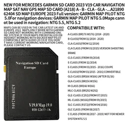 2023 EUROPE FULL VERSION: GPS SD CARD FOR MERCEDES GARMIN MAP PILOT NTG 5.0 CAR NAVIGATION SD CARD V19 (A218) A2189062404