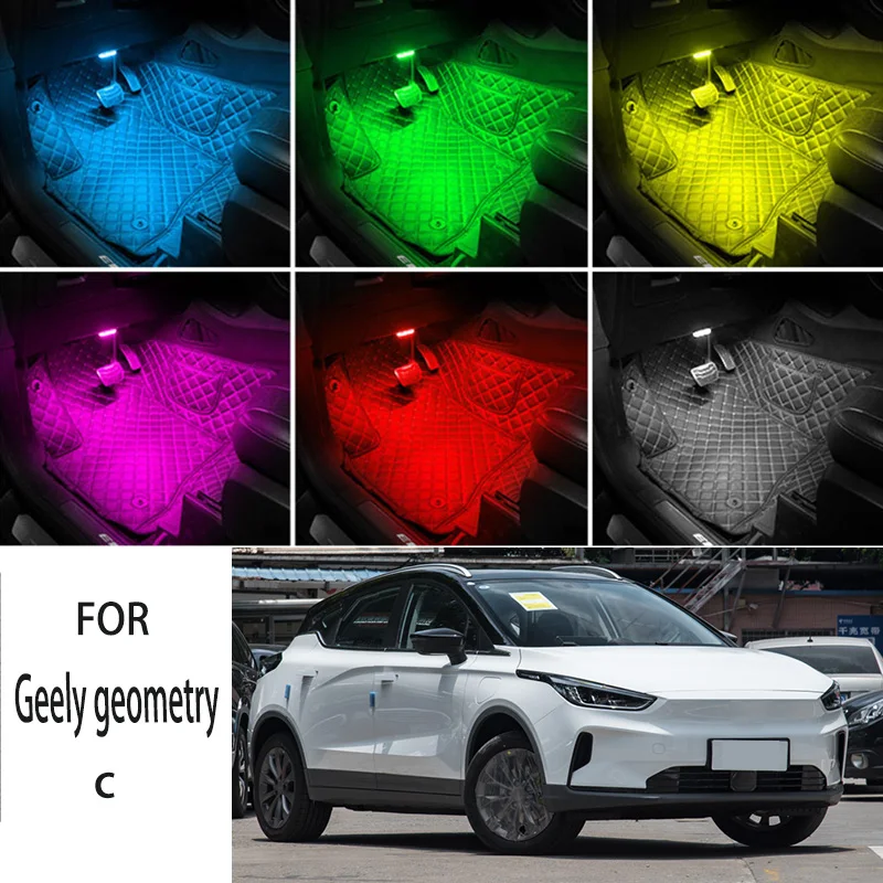 

FOR Geely geometry-c LED Car Interior Ambient Foot Light Atmosphere Decorative Lamps Party decoration lights Neon strips