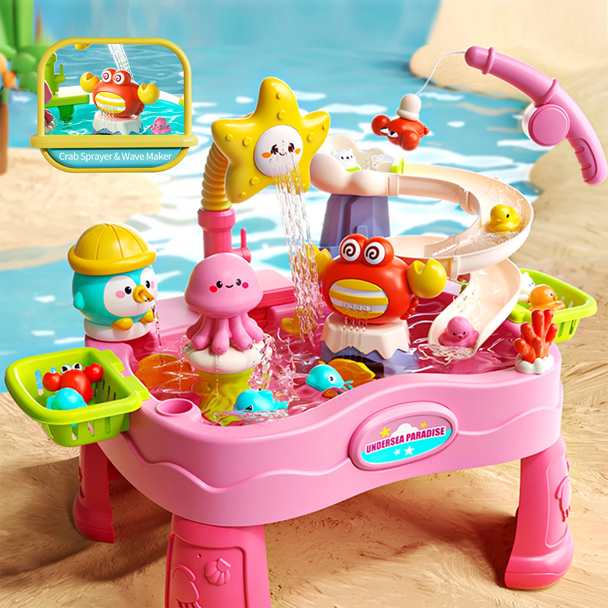 Electric Water Table Play Sink Toys, Multifunctional Kitchen Sink Playing Water Circulation Bathroom Kitchen Beach Game Gifts