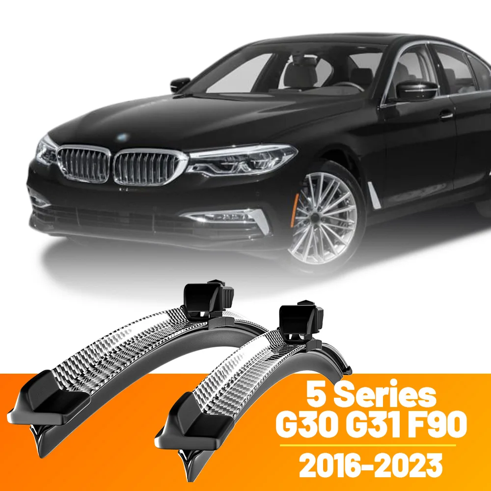 

2 шт., щетки стеклоочистителя переднего стекла, дворники из углеродного волокна для BMW 5 серии G30 G31 F90 2016-2023 2017 2018 2019 2020
