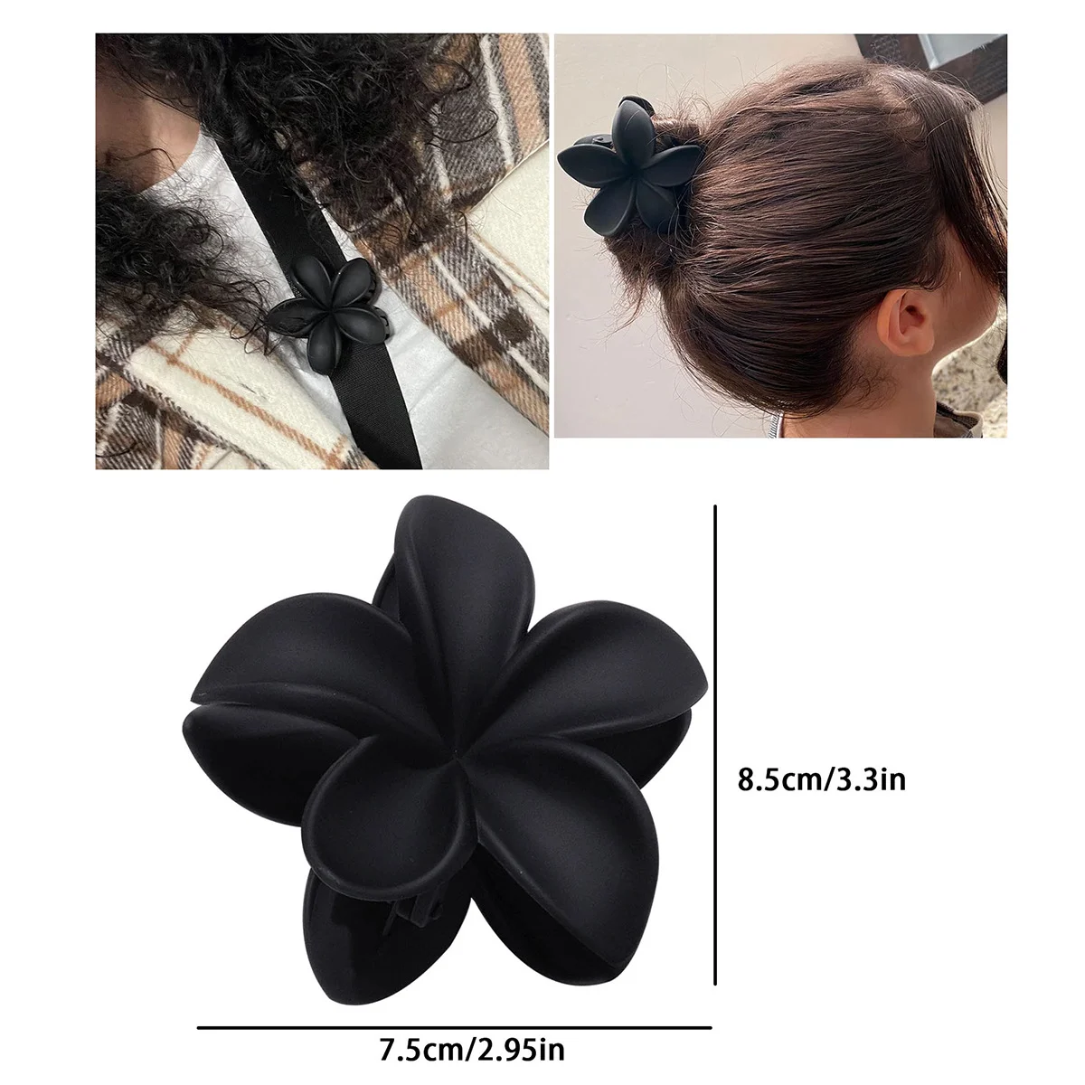 4Pcs New Fashion Flower Hair Claws for Women Large Hair Clips Crab Clamps Frosted Ponytail Shark Clip Headdress Hair Accessories