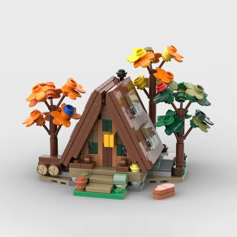 YcMoc Building Blocks Mini 21338 A-Frame Cabin Winter And Summer Version Model Technology Bricks DIY Toys For Kids Children