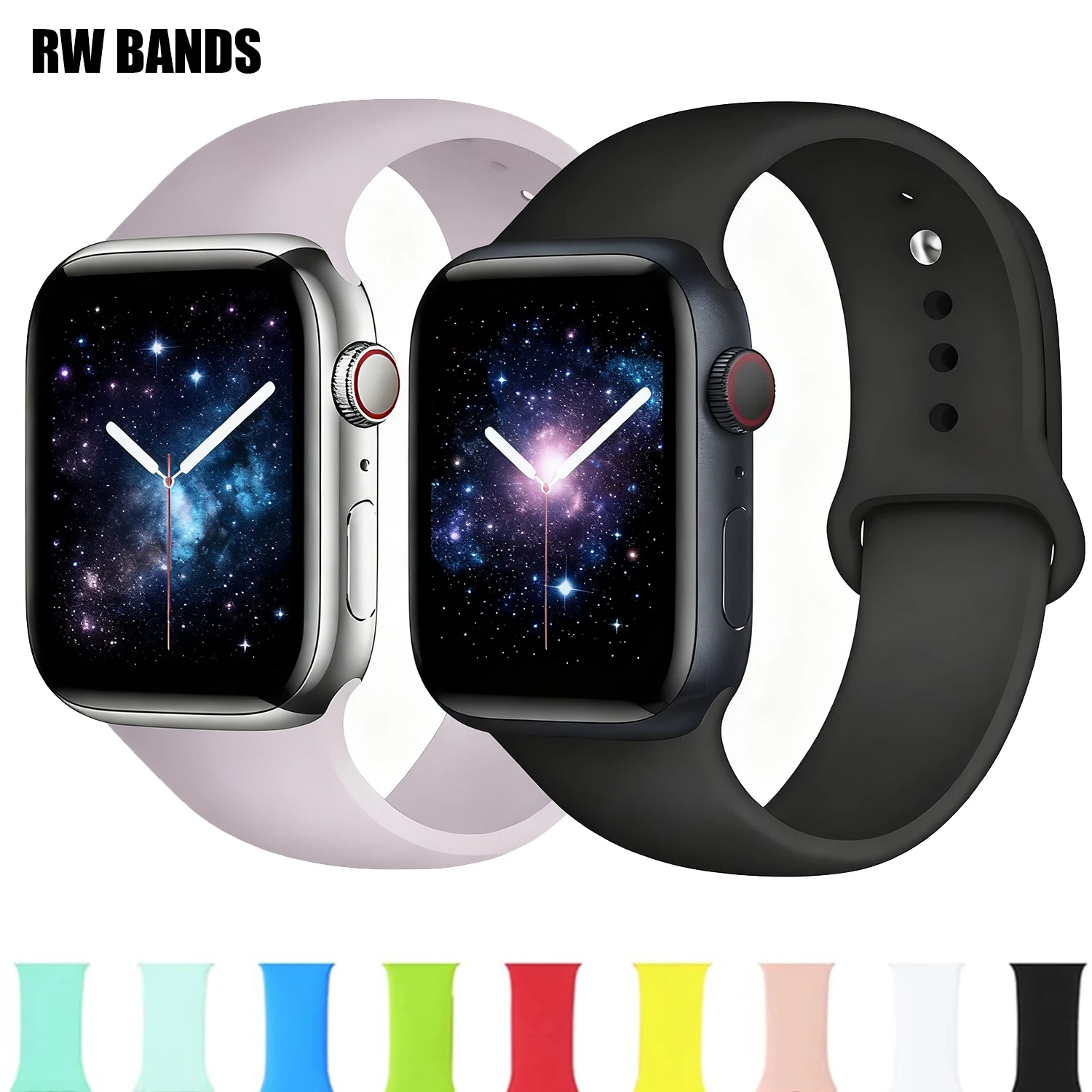 Silikonband für Apple Watch-Armbänder 46 mm 42 mm 40 mm 41 mm 44 mm-45 mm Sportarmband iWatch Serie 11/10 9 8 7 6 5 SE Ultra 2 49 mm