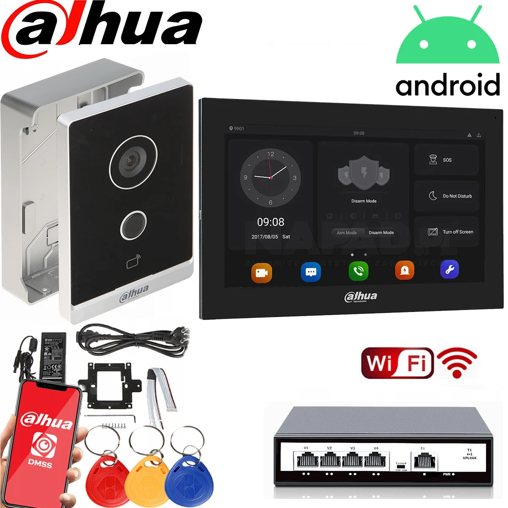 

Разные языки, Dahua VTO2211G-WP POE WIFI, видеодомофон, комплект камеры, IP, дверная станция для виллы, уличное управление с монитором