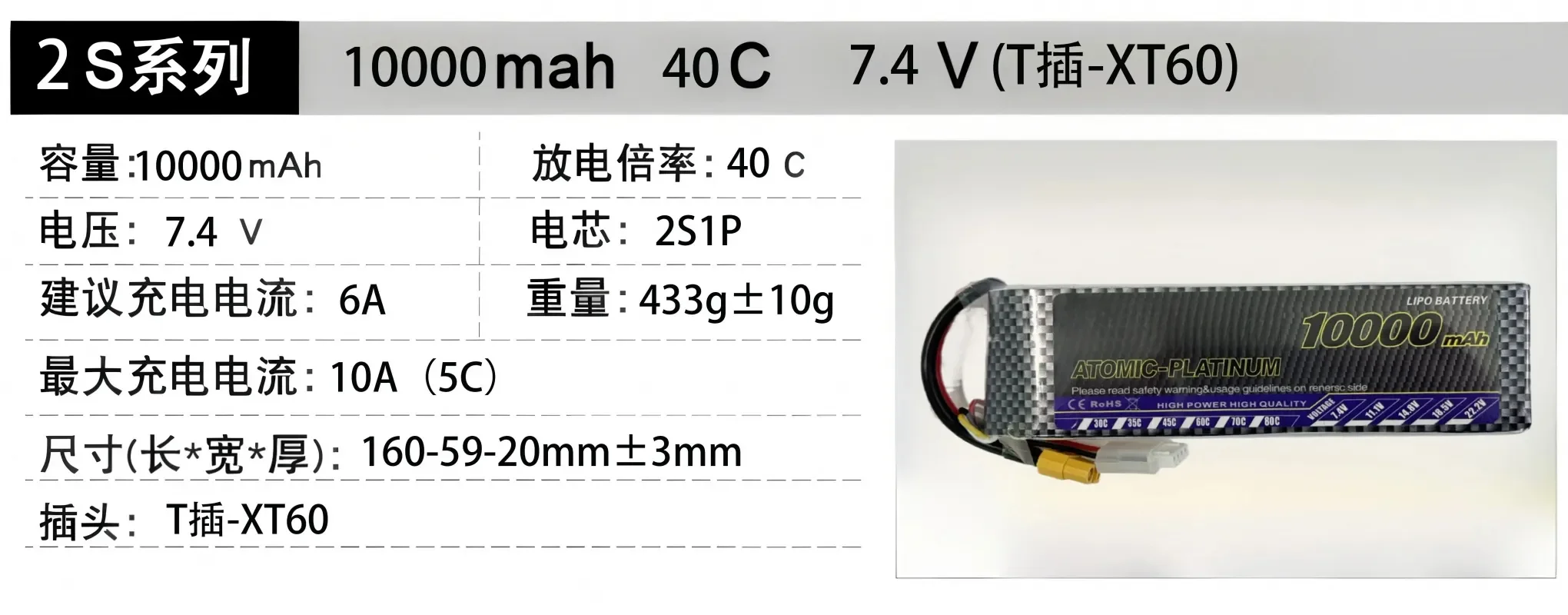 RC Airplane Lithium Battery 10000mAh 40C 7.4V 11.1V 14.8V Wholesale Custom Connector Available Contact Customer Service
