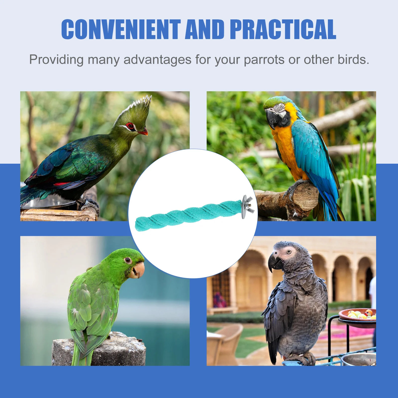 14cm Parrot Toy Wood Bird Cage Standing Stick Claw Grinding Parakeet Parakeet Perch Toy Play Rest Exercise Pet Supplies