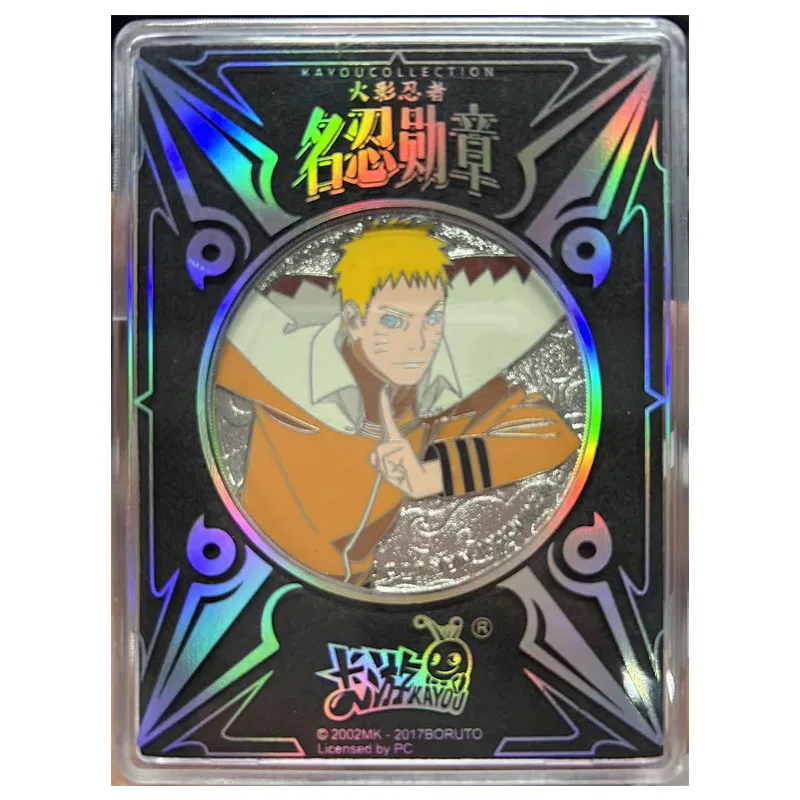 KaYou Naruto Medallion Card Uzumaki Naruto Boruto Metal Coin Boy Game Toy Collectible Card Christmas Birthday Gift