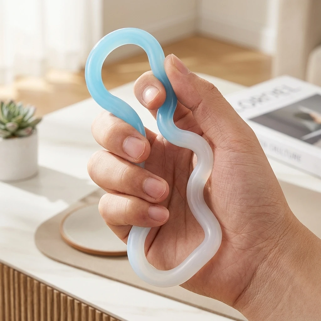 1pc Silicone Temperature Changing Twisting and Fun Finger Decompression Toy Pinch Pressure Plate Play  Focus Training