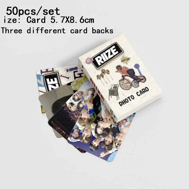 50pcs/set RIIZE Album Laser CardS FlashCards LOMO Card SUNGCHAN EUNSEOK SHOTARO WONBIN Boy Group Gift Postcard Photo Card KPOP