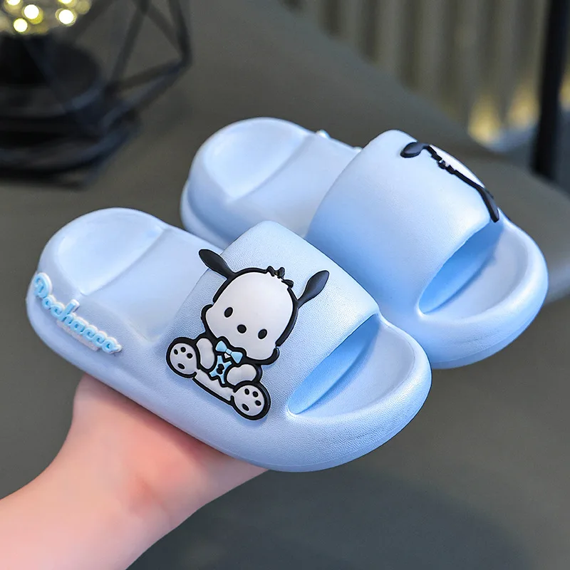 Sanrios Hello Kitty Summer Slippers Cartoon Kuromi My Melody Cinnamoroll Anime Outdoor Bathroom Beach Anti-Slip Sandal For Girls