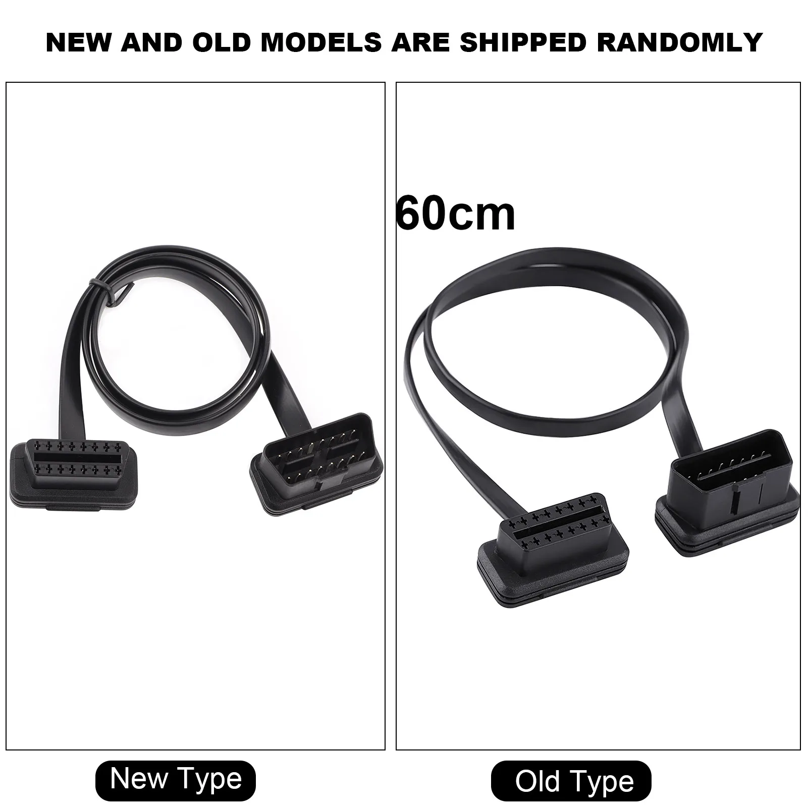 30/60/100CM Flat+Thin As Noodle 16 Pin Socket OBD OBDII 16Pin Male To Female Car Scanner OBD2 Extension Cable Connector