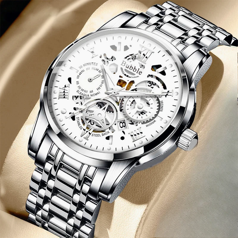 남성용 시계, 복고풍 고가치 패션 중공 시계