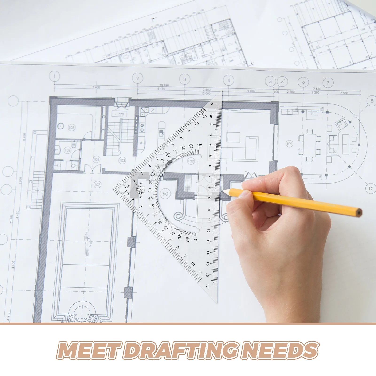 2 個の航空宇宙三角定規セット高精度製図定規学生建築家のための多機能デザインツール