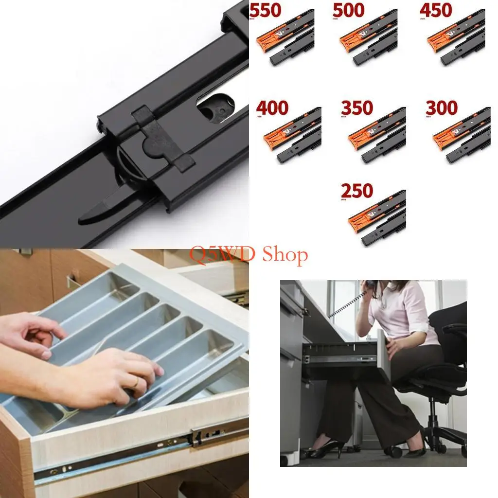 Q5WD 1Set Drawer Slide Load-bearing Capacity: 55.12lbs Damping Soft Close Mute Buffer