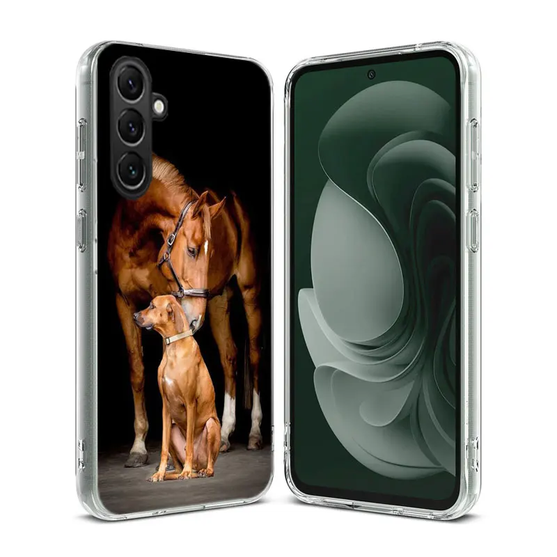 Domineering Cool Horses And Dogs Clear Phone For Samsung Galaxy A52S A42 A32 A22 A12 A02S A70 A50 A40 A30 A20 A20E A71 A51 A41 A