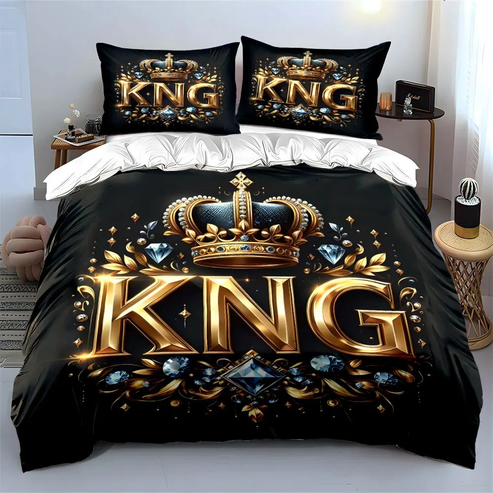 

"Royal Crown Decor Set" Soft Comfortable Duvet Cover Bedding Set Included 1*Duvet Cover & 2*Pillowcases, gift
