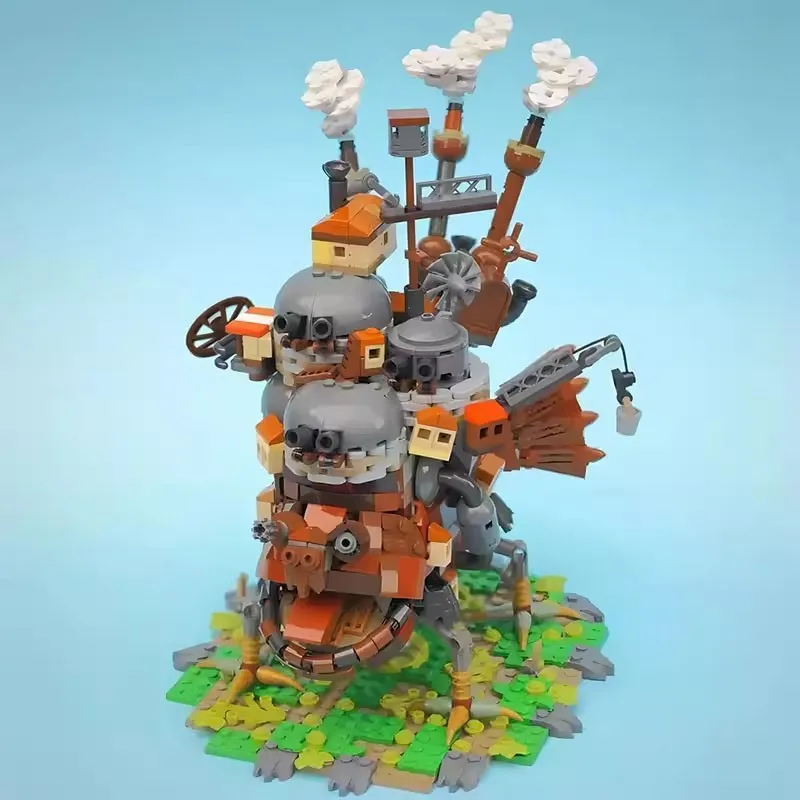 Hayao Miyazaki-Juego de bloques de construcción de castillo móvil de Howl, modelo de bloques de construcción, rompecabezas, juguetes para niños, adorno de escritorio, regalo coleccionable