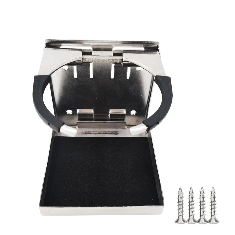 

Stainless Steel Folding Cup Holder Tea Beverage Cup Holder RV Yacht Speedboat Ship Supplies