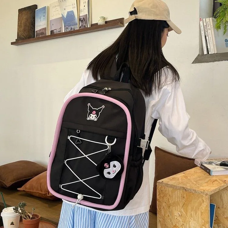 

Original Cinnamoroll design Hello Kitty large capacity backpack cute Kuromi backpack college casual backpack