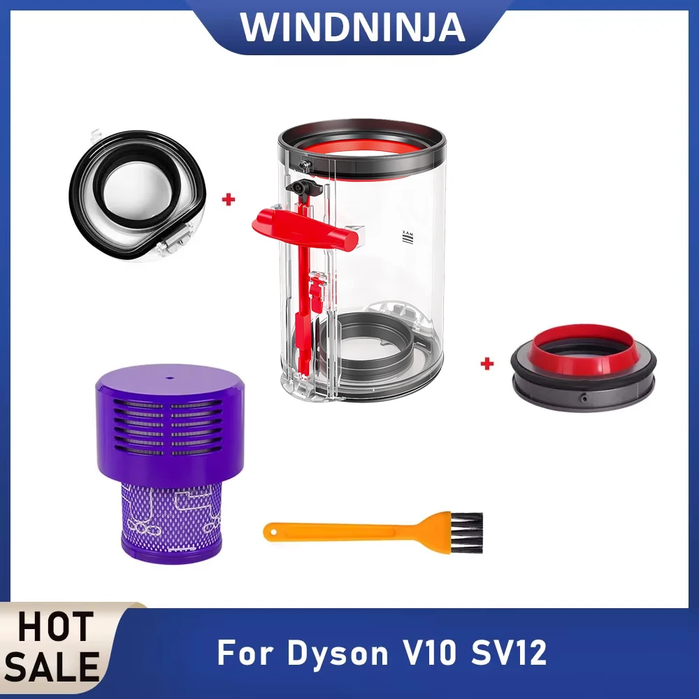 For Dyson V10 SV12 US Dust Bucket HEPA Rear Filter Kit Vacuum Cleaner Spare Part Dust Bin Lid Fixed Dust Cup Filters Accessories