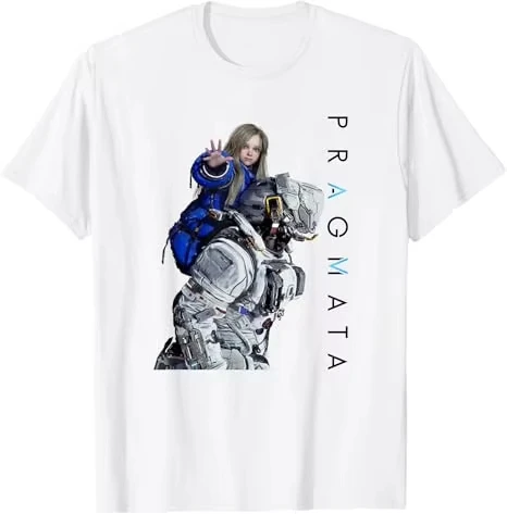 2026 Summer New PRAGMATA Action adventure game T-Shirt Diana graphics pure Cotton Short sleeves Top Men Y2K Harajuku shirt