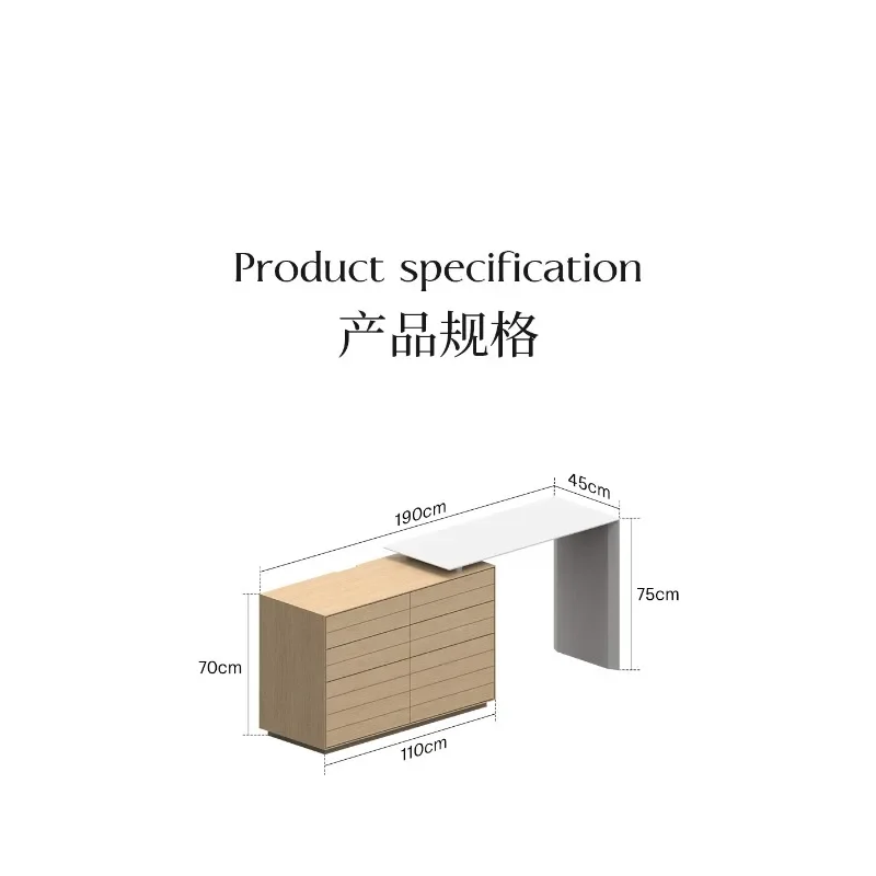 Dresser chest integrated minimalist Japanese solid wood cream wind log bedroom makeup table